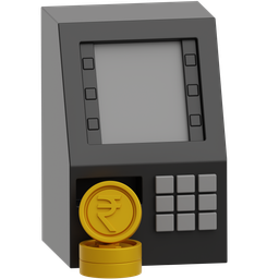 Atm Machine With Rupee Coins Coming Out icon