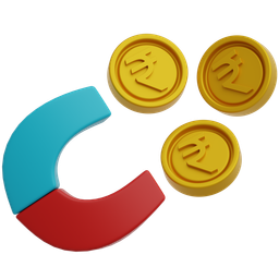 Magnet Attracting Rupee Coins icon