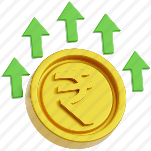 Rupee Coin With Growth Arrow preview