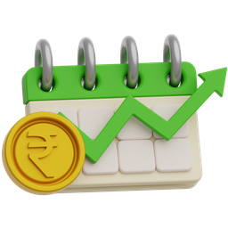 Rupee Coin With Investment Calendar icon