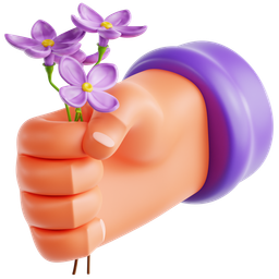 Hand Holding Lilac Flower icon