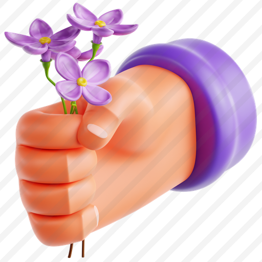Hand Holding Lilac Flower preview