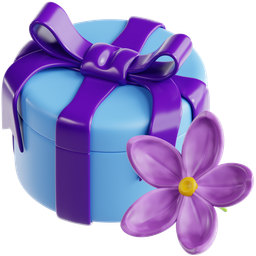 Lilac Flower And Gift Box icon