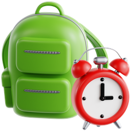 Backpack With Alarm Clock icon