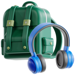 Backpack With Headphone icon