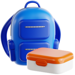 Backpack With Lunch Box icon