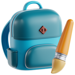 Backpack With Paintbrushes icon