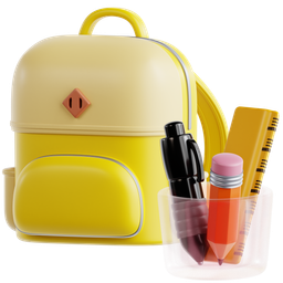 Backpack With Stationery icon