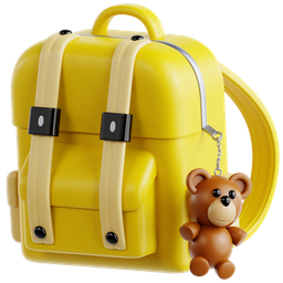 Backpack With Teddy Bear Keychain icon