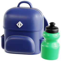 Backpack With Water Bottle icon