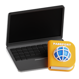 Laptop And Passport icon