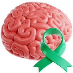 Green Ribbon And Brain icon