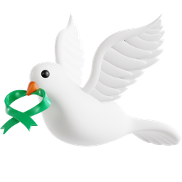 Green Ribbon And Dove icon