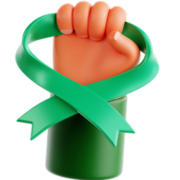 Green Ribbon And Fist icon