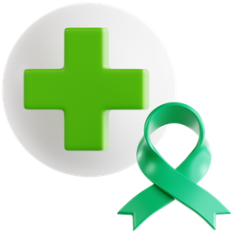 Green Ribbon And Medical Cross icon