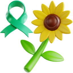 Green Ribbon And Sunflower icon