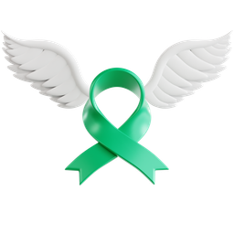 Green Ribbon And Wings icon