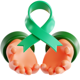 Green Ribbon In A Hand icon