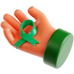 Hand Holding Green Ribbon icon