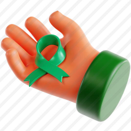 Hand Holding Green Ribbon preview