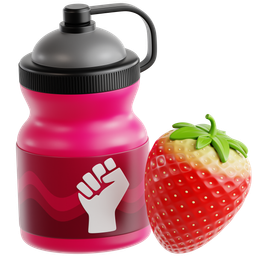 Energy Drink Bottle With Strawberry icon