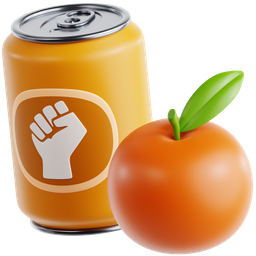 Energy Drink Can With Orange Fruit icon