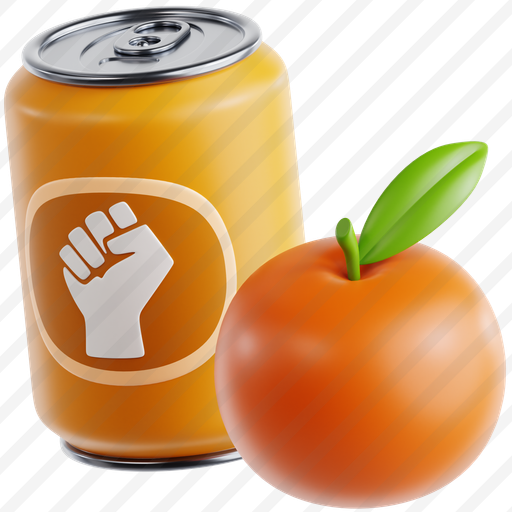 Energy Drink Can With Orange Fruit preview