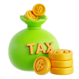 Money Bag With Tax Label icon