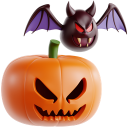Jack O’ Lantern With Bat icon
