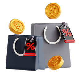 Shopping Bag With Discount icon