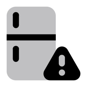 Furniture Furnishing Kitchen Fridge Freezer Appliance Alert Warning Danger Error. icon