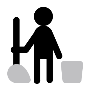 Jobs Cleaning Clean Housekeeping Maid Service Home House Accommodation Mop Bucket. icon