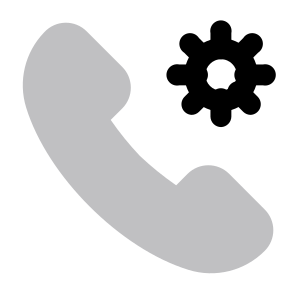 Settings Communication Preferences Options Call Phone Cogwheel Hotline Phone Call. icon