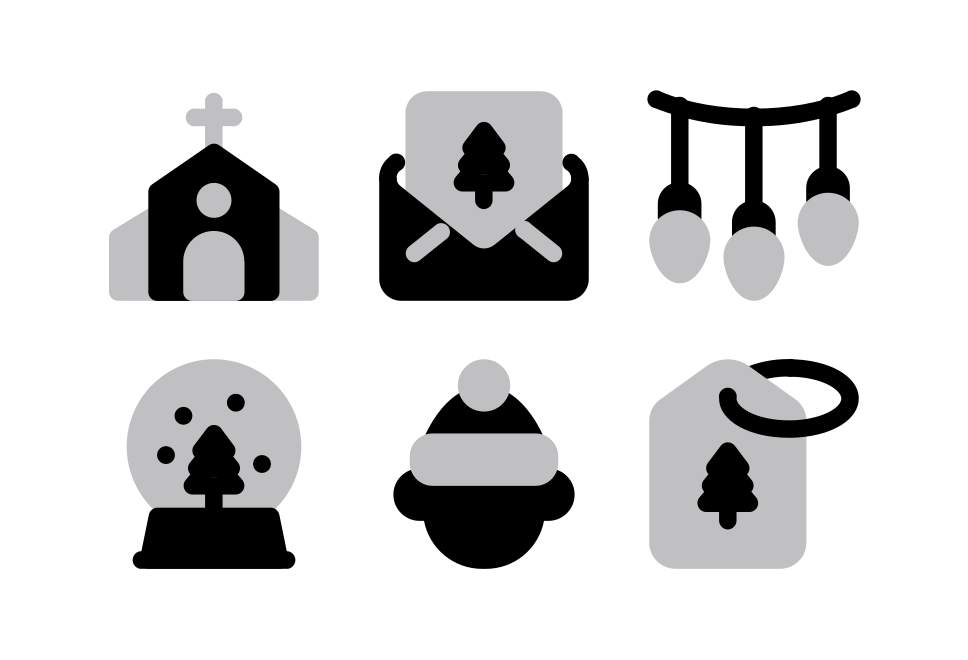 Christmas Halftone Large Set Preview