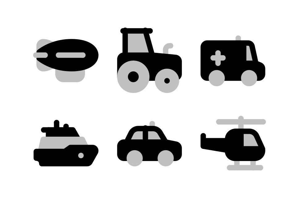 Transportation Halftone Large Set Preview
