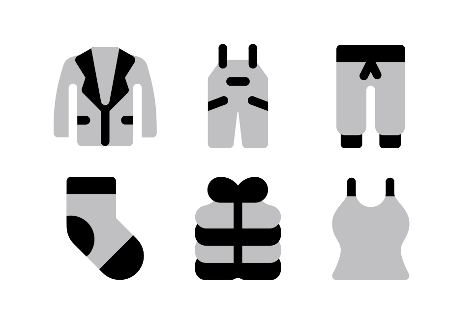 Clothes Halftone Large Set Preview