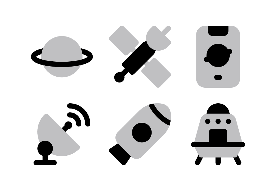 Space Halftone Large Set Preview