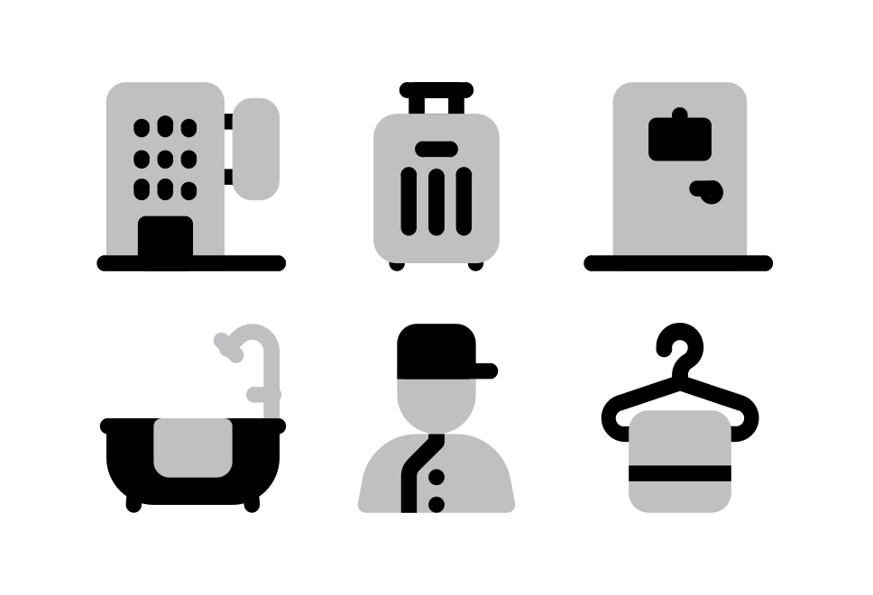Hotel Service Halftone Large Set Preview