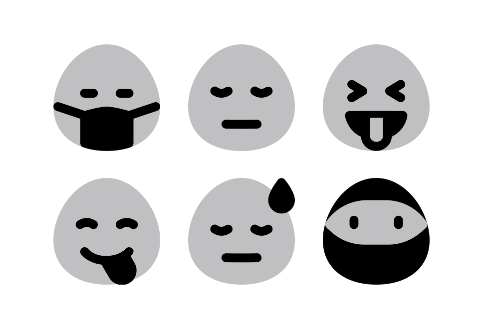 Emoticon Halftone Large Set Preview