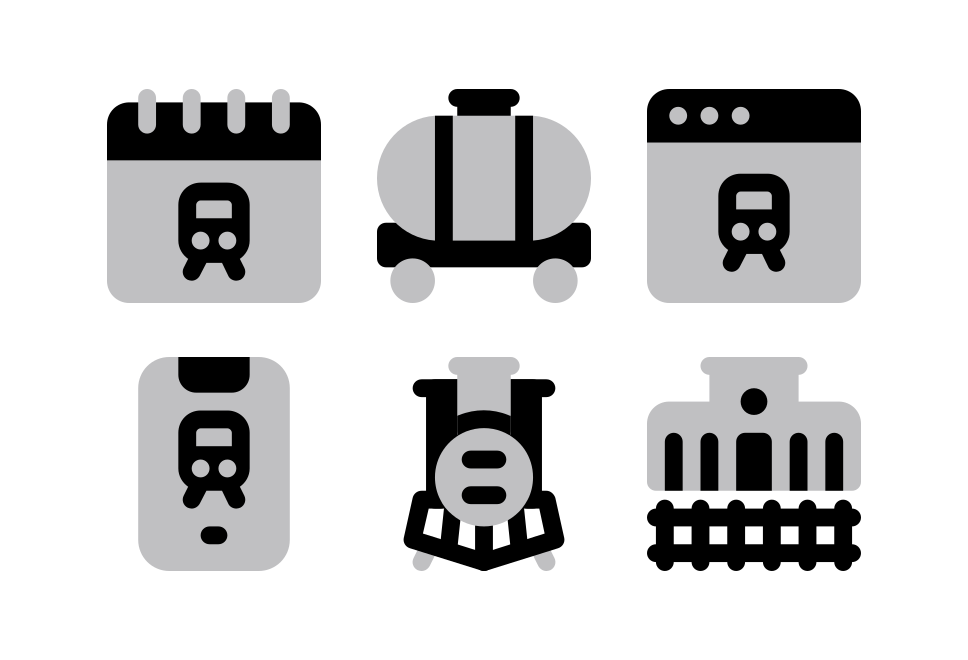 Railway Halftone Large Set Preview
