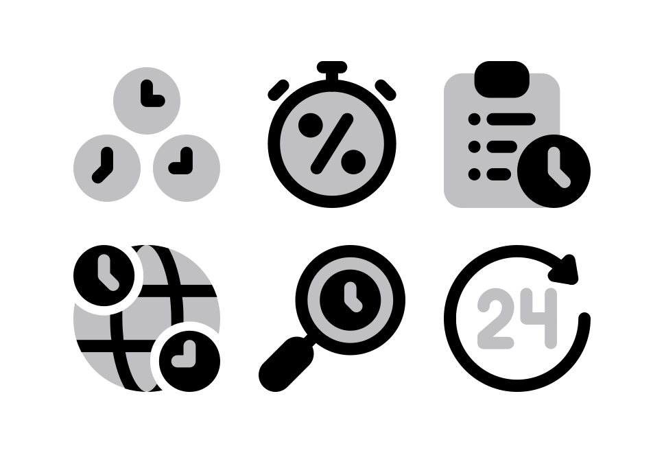 Time Management Halftone Large Set Preview