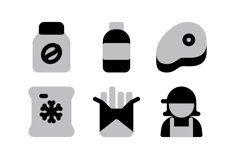 Grocery Halftone Large Set Preview