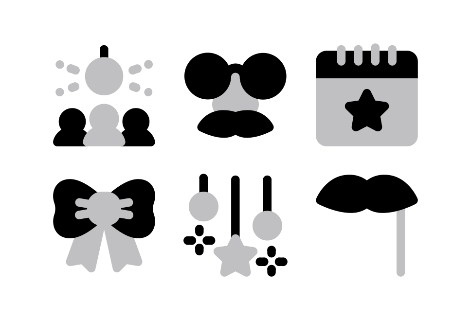 New Year Halftone Large Set Preview