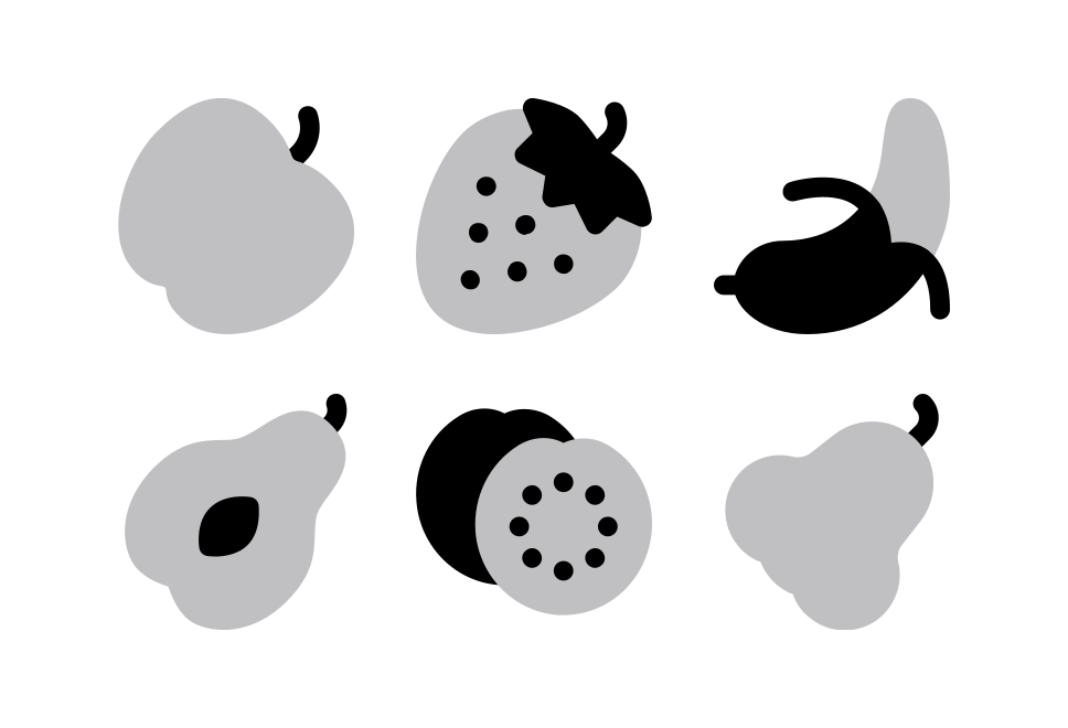 Fruit Halftone Large Set Preview