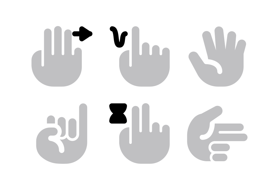 Hand Gesture Halftone Large Set Preview