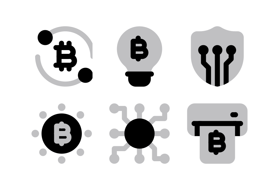 Cryptocurrency Halftone Large Set Preview
