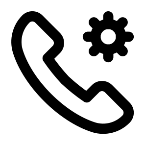 Settings Communication Preferences Options Call Phone Cogwheel Hotline Phone Call. icon