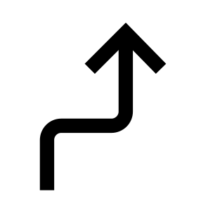 Navigation Move Movement Arrow Direction Pointer Road Right Up icon