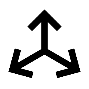 Navigation Move Movement Arrow Direction Pointer Three Split icon