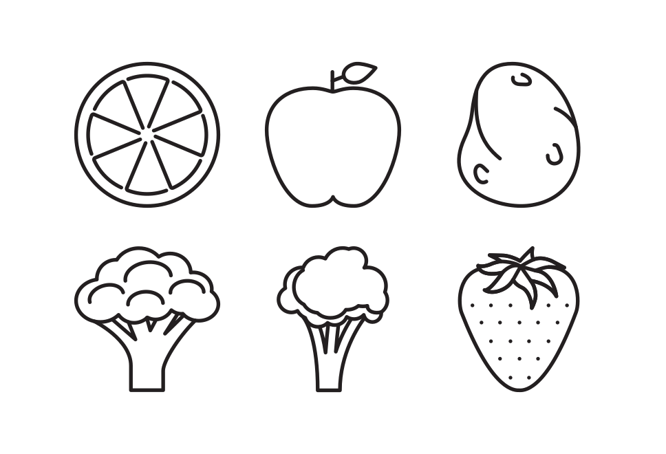 Food Fruit And Vegetables Large Set Preview